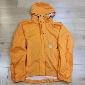 Loki Jacket Mens Small Orange Hooded Full Zip Lightweight Windbreaker Hiking